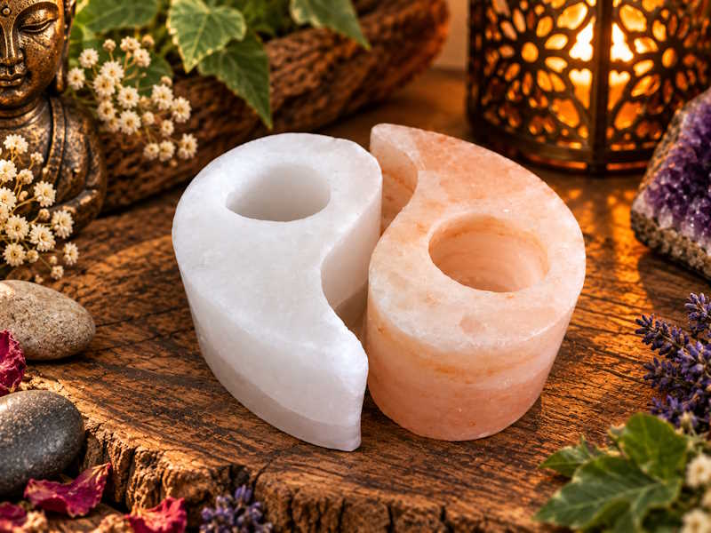 Porta velas Sal ying yang